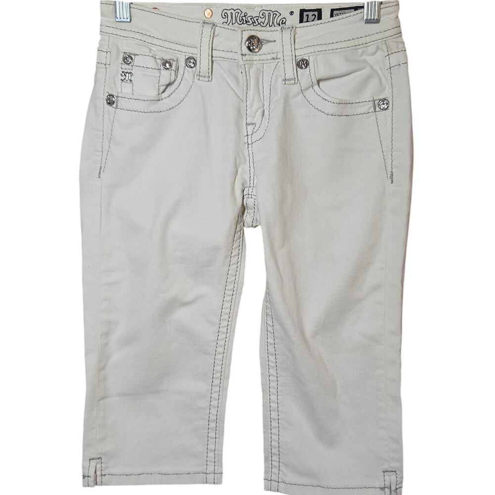 Miss Me White Cotton Blend Capri Size 12